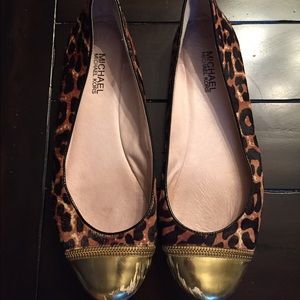 Michael kors leopard flats with good cap toe