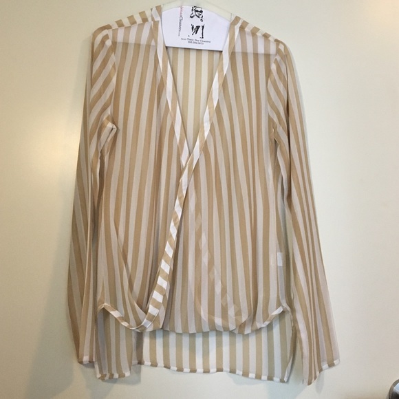 WAYF Stripe Wrap Blouse - Picture 1 of 4