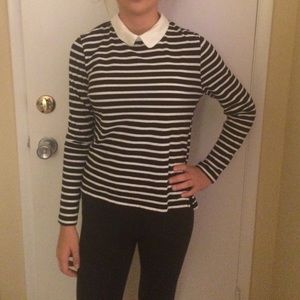 Black and white striped top