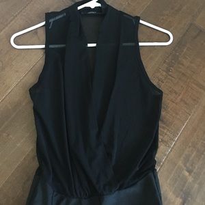 Forever 21 mesh drapey v-neck bodysuit