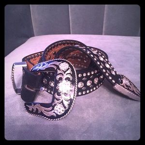 Fun leather/suede/studded belt