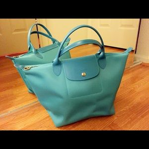 New Longchamp Le Piage Neo handbag Tiffany Blue