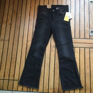 New black kick flare jeans H&M frayed