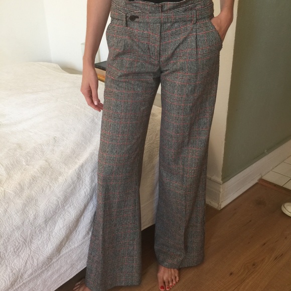 3.1 Phillip Lim, Mid-rise Plaid Trousers, Wide leg