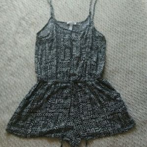 Black and white tribal patterned romper