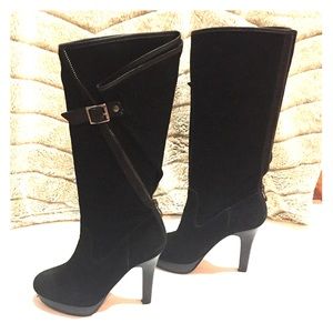 Jessica Simpson tall black faux suede heeled boots