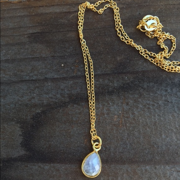 Moon Stone Teardrop Necklace