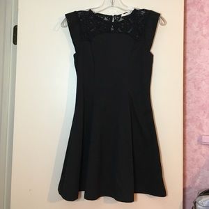 Black, lacy shoulder dress- Size small