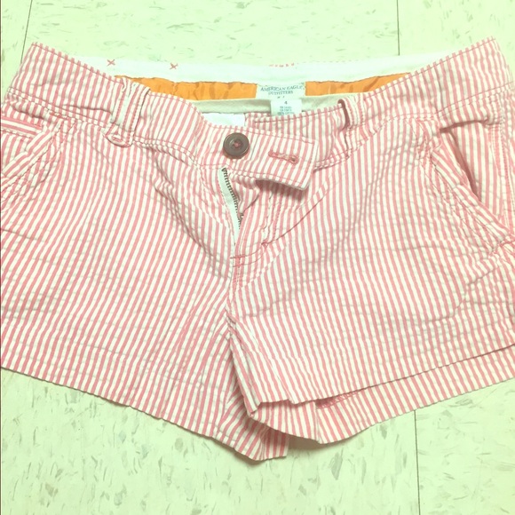 Orange Striped Shorts