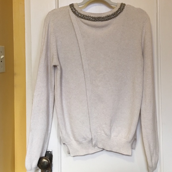 TOP SHOP Jeweled Neckline Top size 10 - Picture 2 of 4