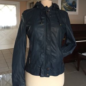 Blue pleather jacket brand new