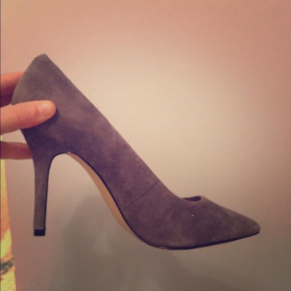 Ann Taylor Grey Suede Heels