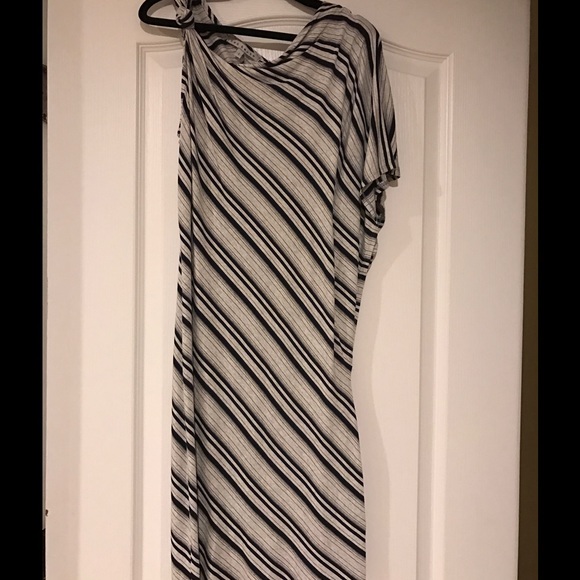Blue and grey sleeveless tunic or dress.