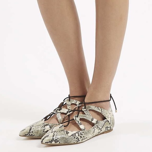 Topshop Fickle Ghillie Lace Up Flats