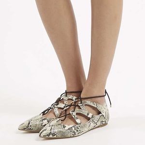 Topshop Fickle Ghillie Lace Up Flats