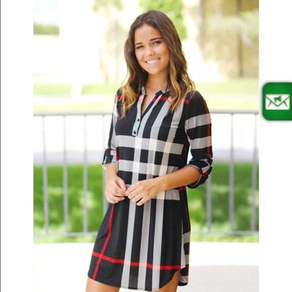 Burberry type plaid dress