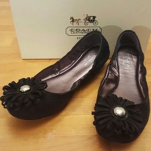 COACH  Suede Flower Ballet Flatts