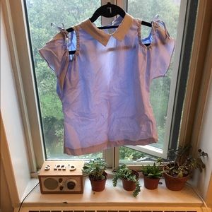 Zara cutout cap sleeve blouse