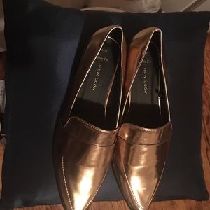 Rose gold metallic flats