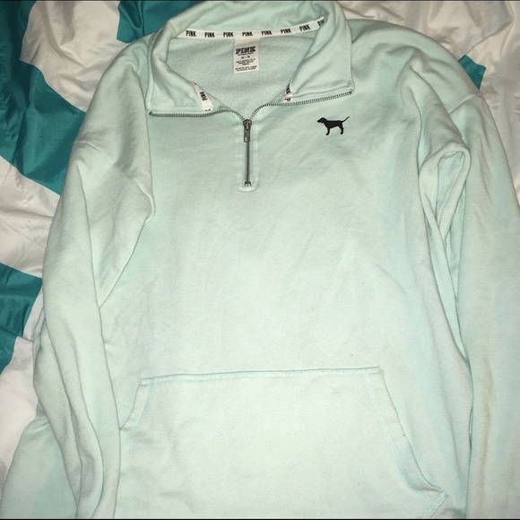 Green Pink Victoria Secret Half zip Sweatshirt
