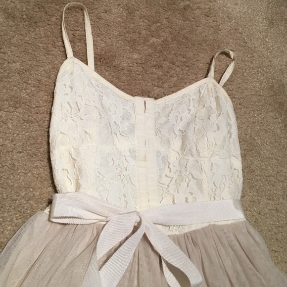 Cream and Beige Corset Ballerina Tulle Dress - Picture 3 of 4