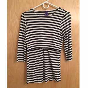 Seraphine Striped Maternity & Nursing Shirt