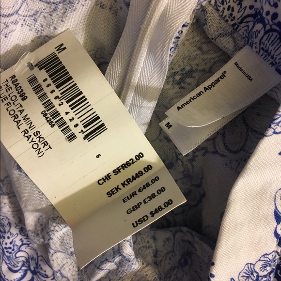 American Apparel Lolita Mini Skirt in Blue Floral - Picture 4 of 4