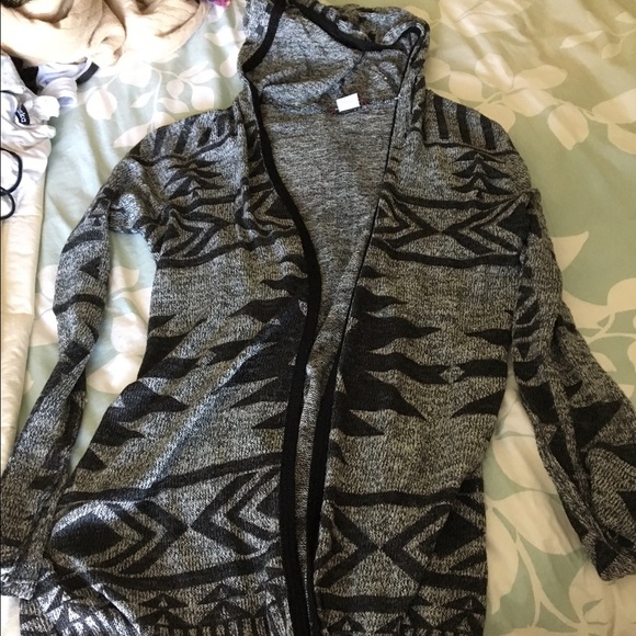 Aztec hooded cardigan