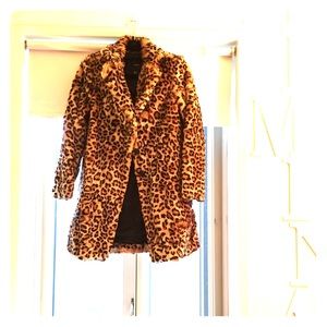 Forever 21 leopard print faux fur coat