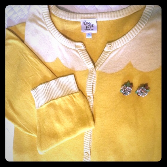 Modcloth Yellow Cloud Cardigan 3XL
