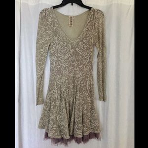 Silver/lilac Free People lace dress.