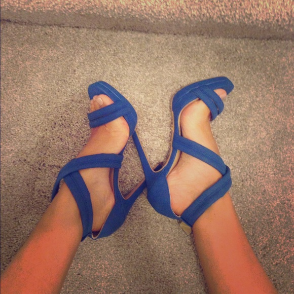 Blue High Strapped Heals by VS