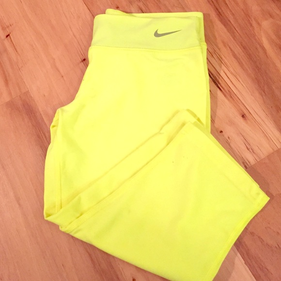 Nike neon yellow capris SOLD