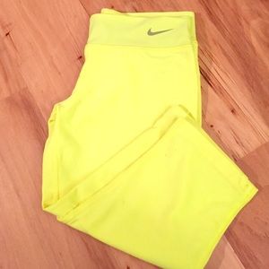 Nike neon yellow capris SOLD