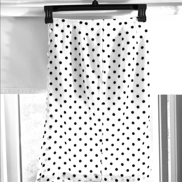 Black and white polka dot pencil skirt