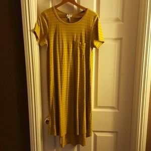 Lularoe Mustard striped Carly - Size small