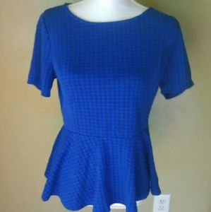 Houndstooth peplum top