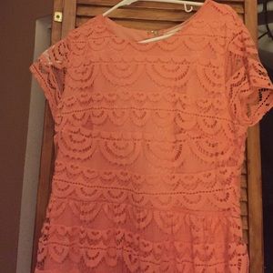 Peach lace dress