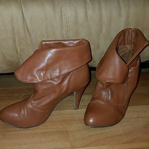 Faux leather booties