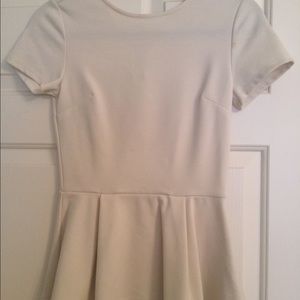 White peplum top