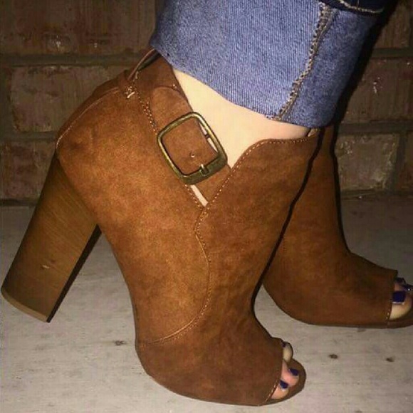 Peep toe booties
