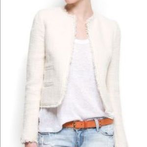 White boucle jacket
