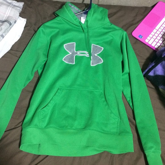 (SM) green under armor hoodie