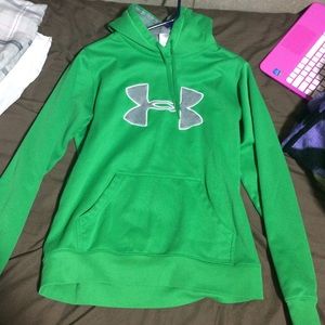 (SM) green under armor hoodie