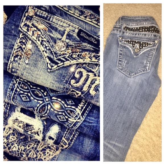 Miss me with crystals light wash