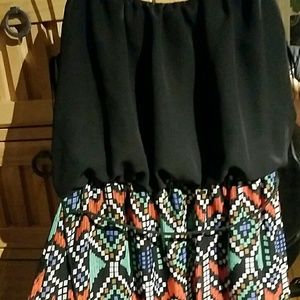Black and multi colored maxi dress