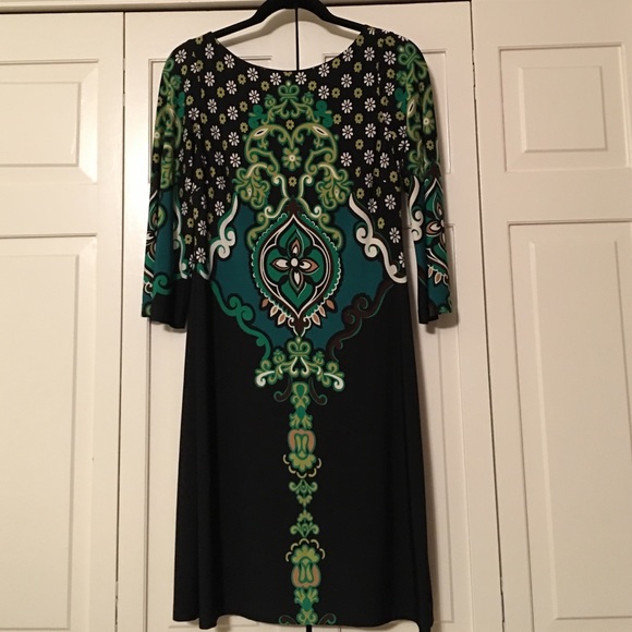 Lined knit jersey sheath dress 3/4 length sleeves - Picture 1 of 2