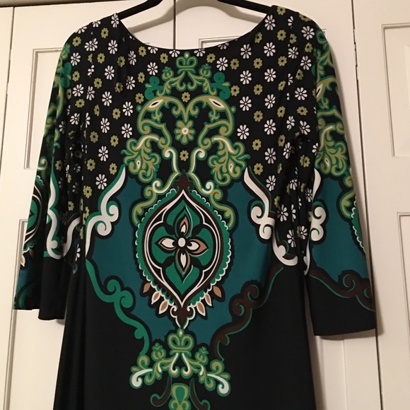 Lined knit jersey sheath dress 3/4 length sleeves - Picture 2 of 2