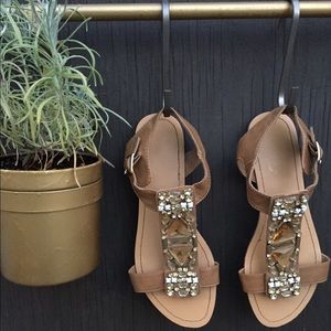 Madeline gold and white sandals