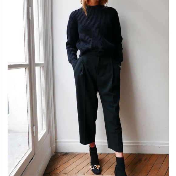 Topshop High Rise Crop Trouser Pants